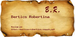 Bertics Robertina névjegykártya